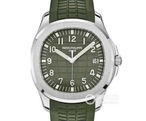 3K AQUANAUT Patek Philippe 1:1 replica watches khaki green embossed disk rubber model 5168G-010