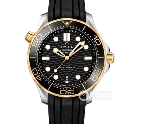 VS factory Seamaster Omega 1:1 replica watches luminous black disk ripple pattern rubber models 210.22.42.20.01.001