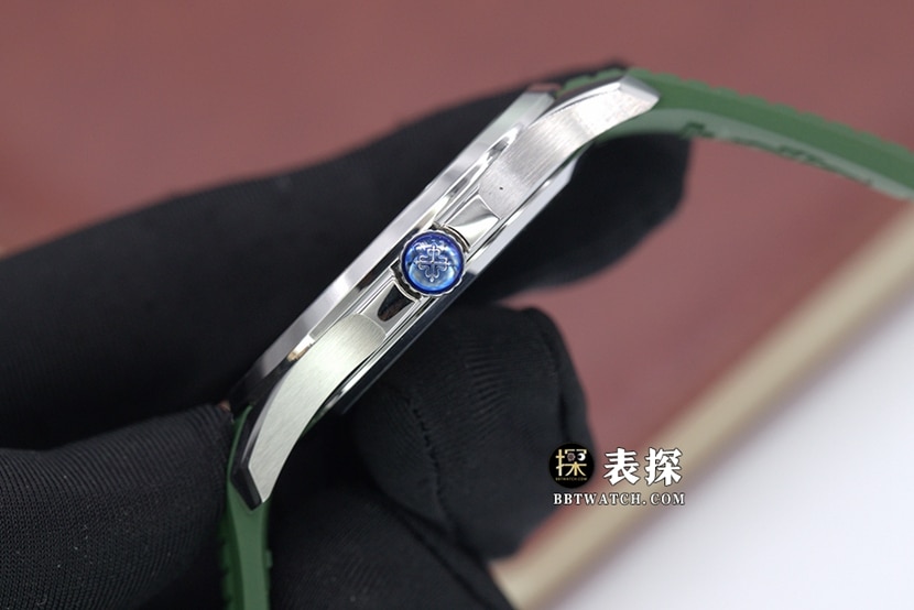百达翡丽1:1复刻表,AQUANAUT复刻手表,侧面实拍图