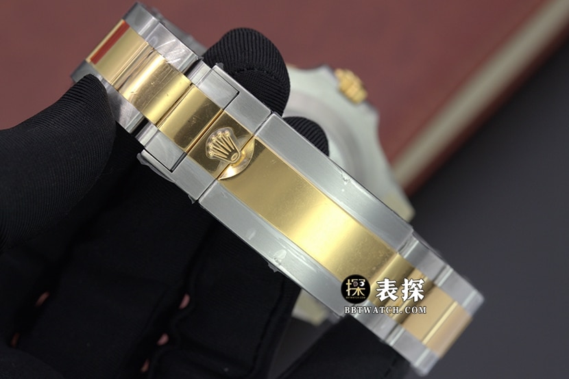 VS厂海使型劳力士1:1复刻手表黑盘间金钢带款m126603-0001表带实拍图