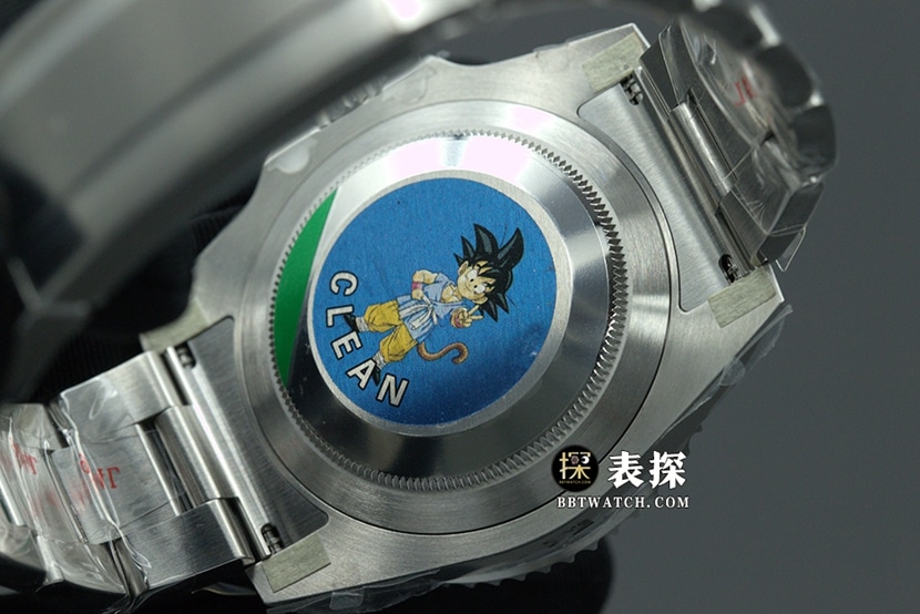 C厂潜航者劳力士1:1复刻手表夜光黑盘钢带款m126610ln-0001、116610LN-0001背面实拍图