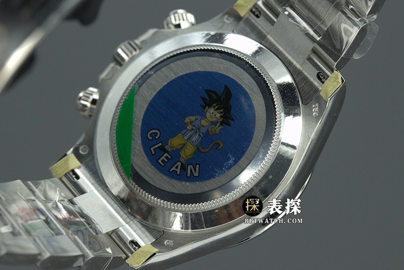N厂迪通拿劳力士1:1复刻手表夜光计时不锈钢盘钢带款m126509-0003背面实拍图