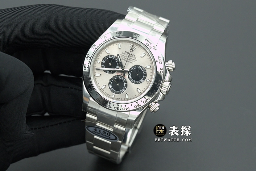 N厂迪通拿劳力士1:1复刻手表夜光计时不锈钢盘钢带款m126509-0003正面实拍图