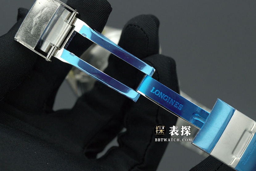 XF厂康卡斯浪琴1:1复刻手表夜光蓝盘钢带款L3.782.4.96.6表扣实拍图