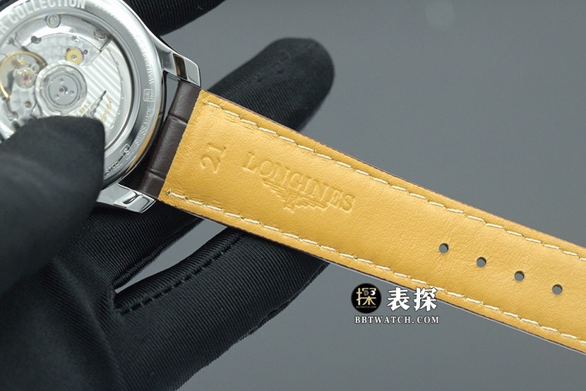 APS厂制表传统浪琴1:1复刻手表银白盘皮带款L2.909.4.78.3表带实拍图