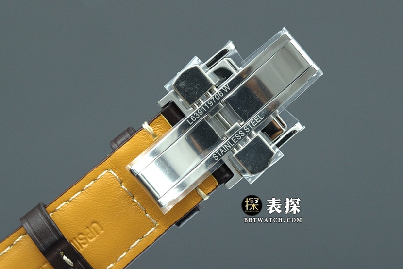 APS厂制表传统浪琴1:1复刻手表银白盘皮带款L2.909.4.78.3表扣实拍图