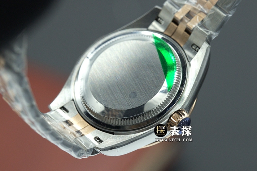 日志劳力士1:1复刻手表圈钻紫盘间金钢带款m279381rbr-0015背面实拍图