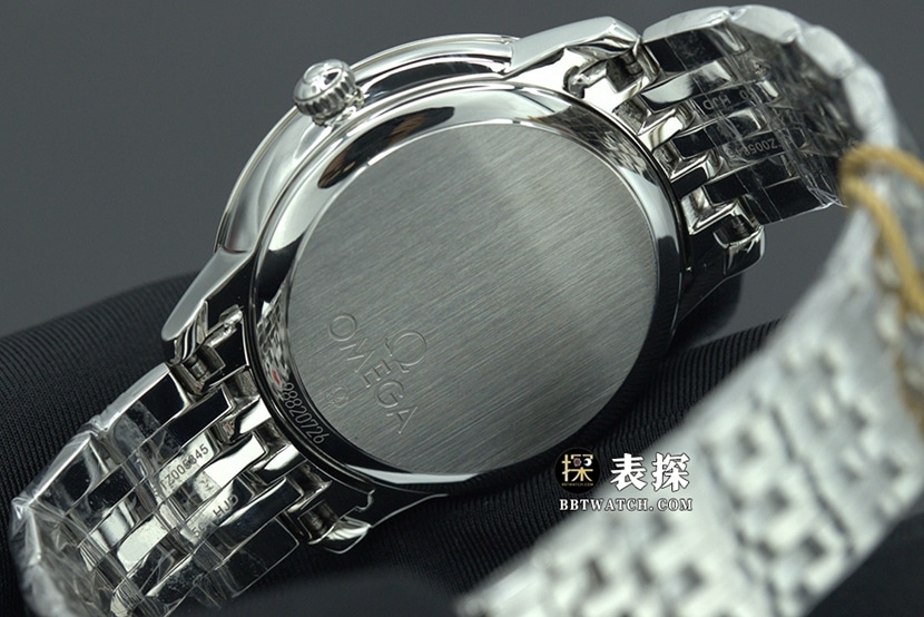原单碟飞欧米茄1:1复刻手表灰盘钢带款424.10.40.20.06.001背面实拍图