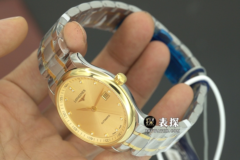 KY厂制表传统浪琴1:1复刻手表金盘钢带款L2.793.5.37.7正面实拍图