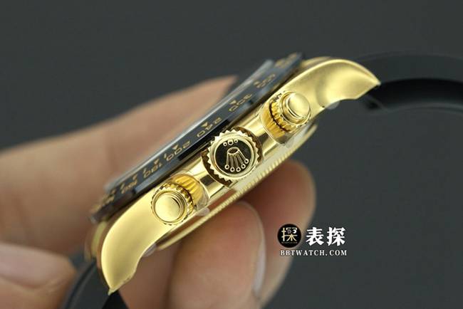 C厂劳力士男士宇宙计型迪通拿一比一超A精仿手表香槟色熊猫盘橡胶款M116518ln-0048整体实拍图