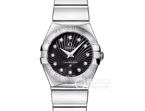 Constellation Omega 1:1 replica watches ring diamonds black disk steel band models