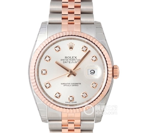 Logo Rolex 1:1 Replica Watches White Mother-of-Pearl Plate Intergold Steel Strap