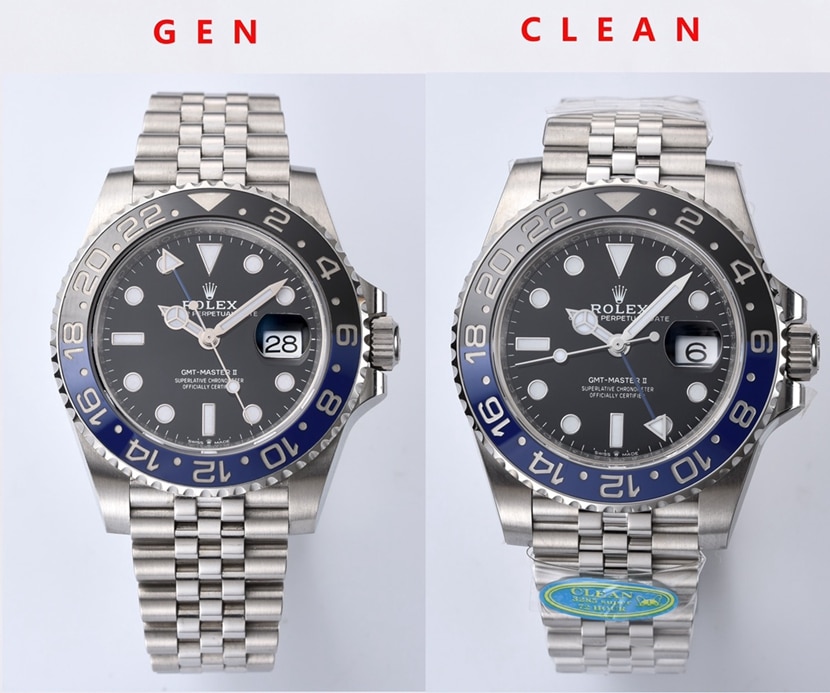 劳力士天花板,格林尼治型II复刻表,正面对比图