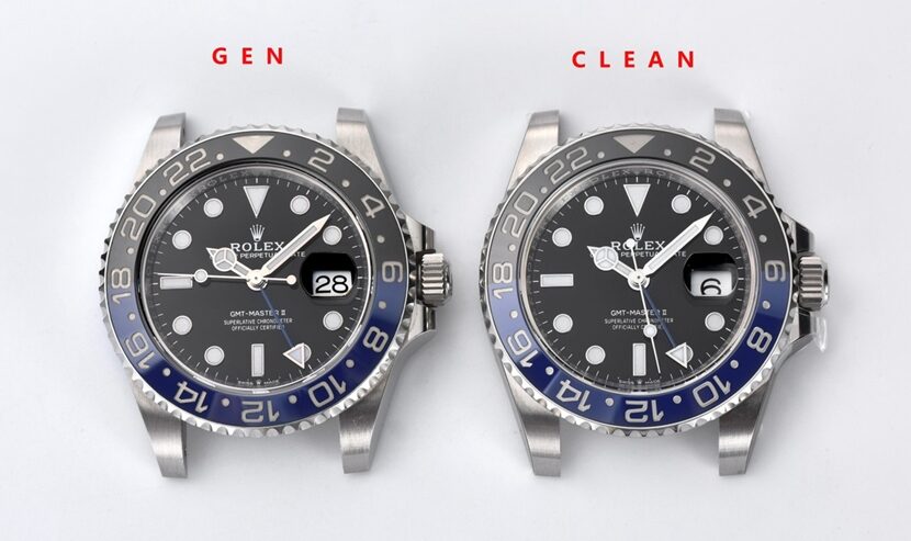 劳力士天花板,格林尼治型II复刻表,正面对比图