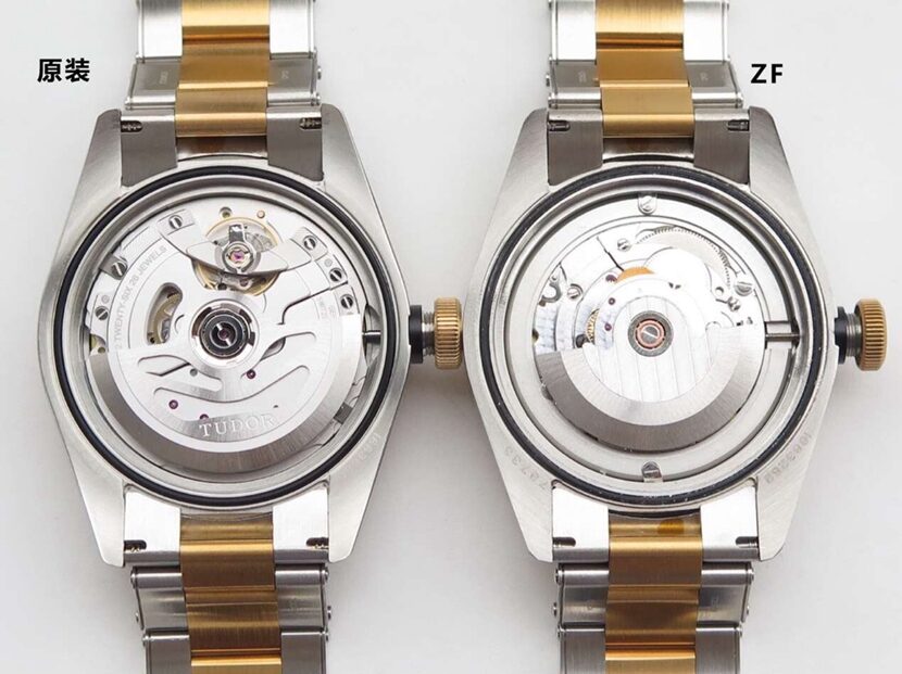 ZF厂碧湾帝舵1:1复刻手表M79733N-0008对比正品评测背面对比图