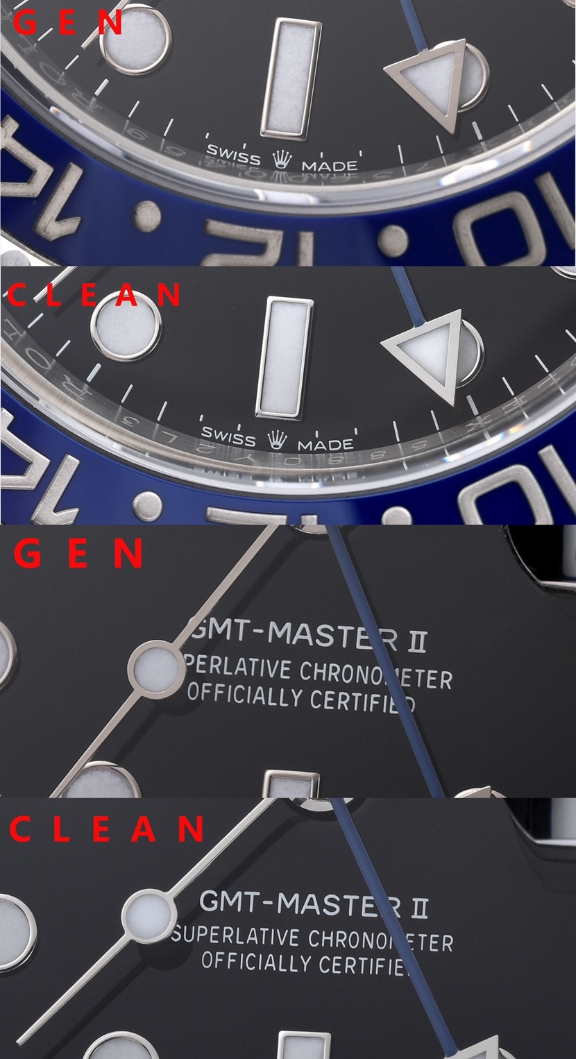 C厂格林尼治型II劳力士1:1复刻手表m126710blnr-0002对比正品评测正面对比图