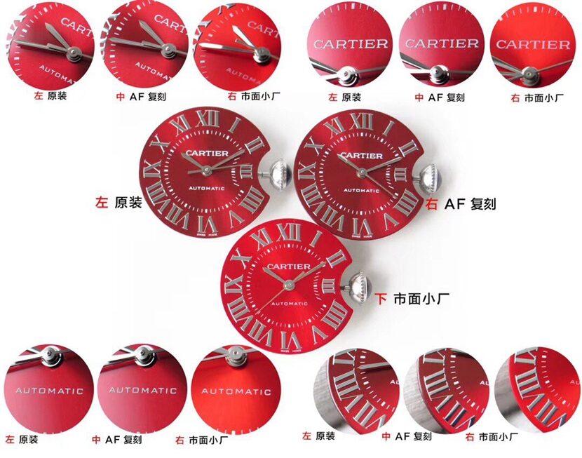 AF厂蓝气球卡地亚1:1复刻手表WSBB0022对比正品评测正面对比图