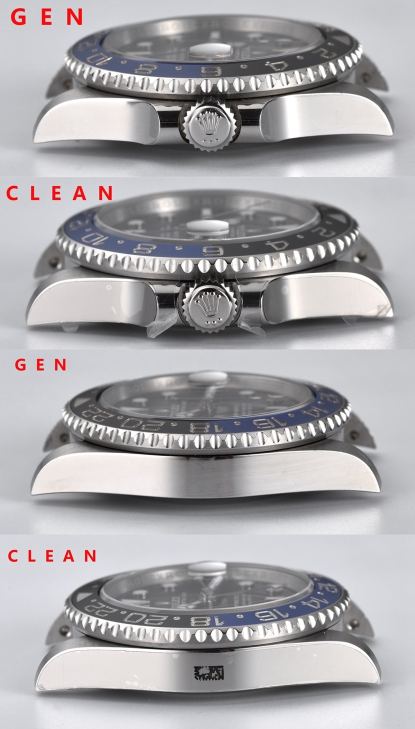 C厂格林尼治型II劳力士1:1复刻手表m126710blnr-0002对比正品评测侧面对比图