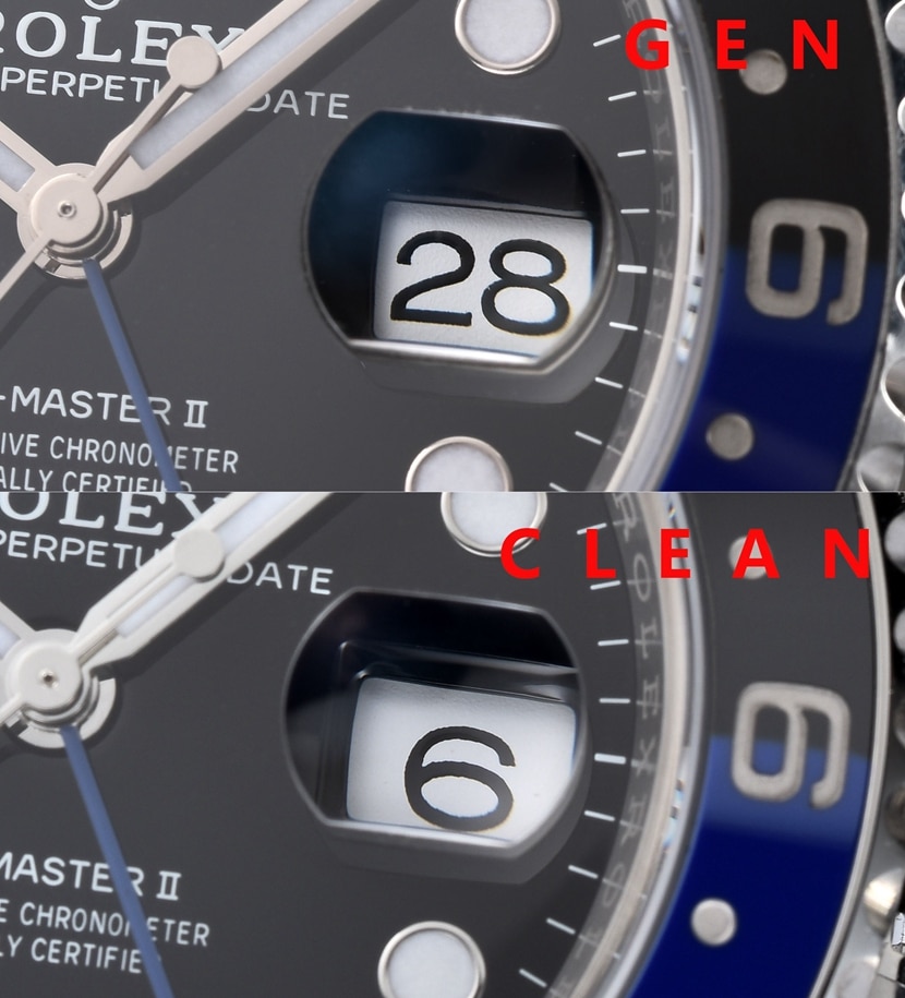 C厂格林尼治型II劳力士1:1复刻手表m126710blnr-0002对比正品评测正面对比图