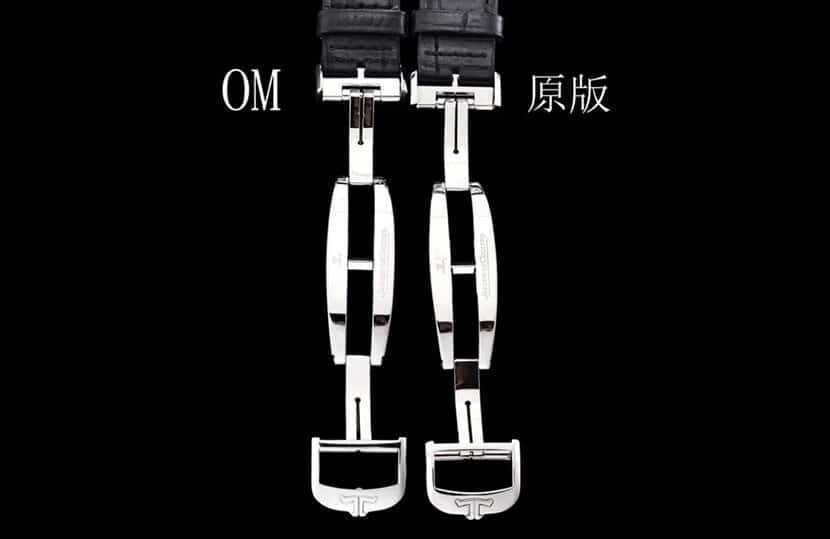 OM厂大师积家1:1复刻手表1558420月相对比正品评测表扣对比图