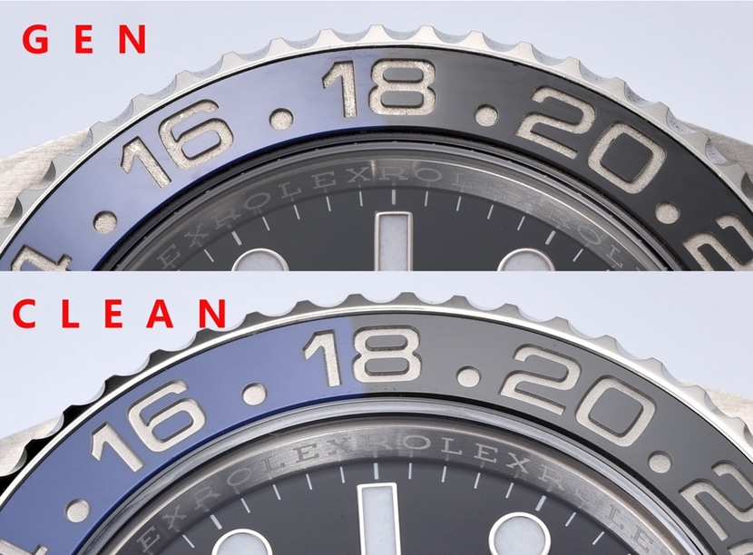 劳力士天花板,格林尼治型II复刻表,正面对比图