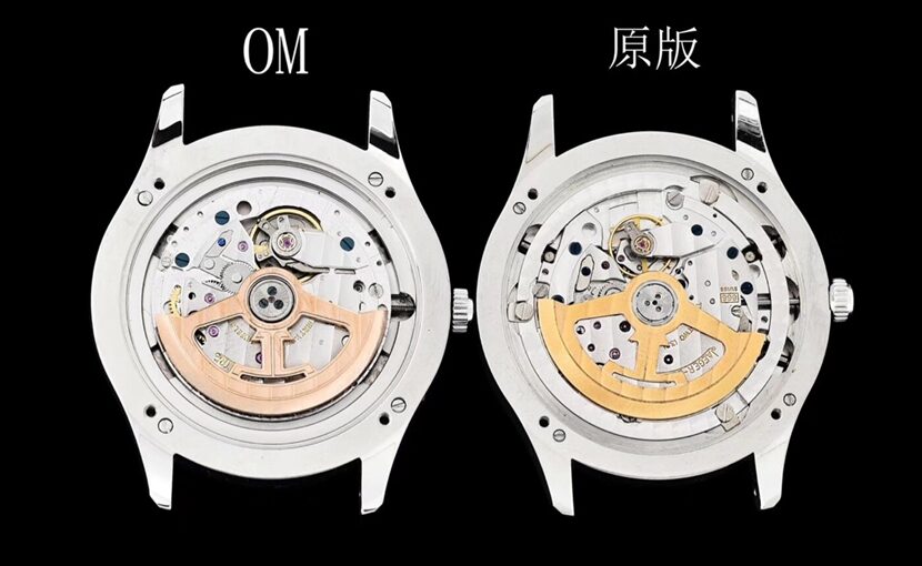 OM厂大师积家1:1复刻手表1558420月相对比正品评测背面对比图