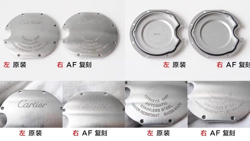 AF厂蓝气球卡地亚1:1复刻手表W6920100对比正品评测背面对比图