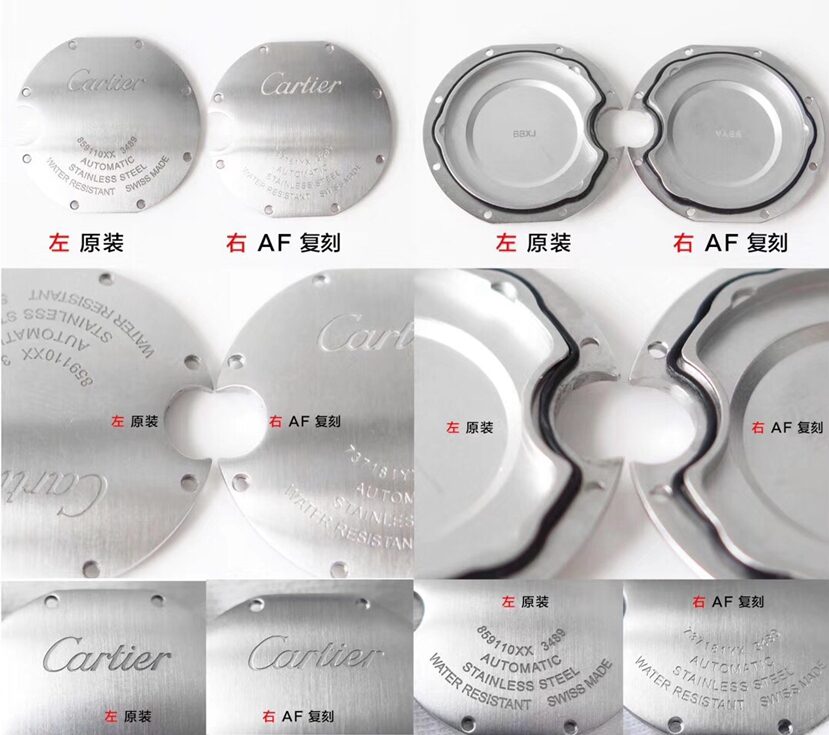 AF厂蓝气球卡地亚1:1复刻手表WSBB0022对比正品评测背面对比图