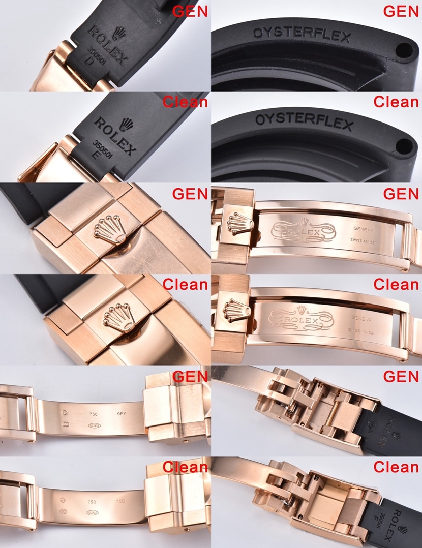 迪通拿C厂劳力士1:1复刻手表M116515LN-0041对比正品评测表带对比图