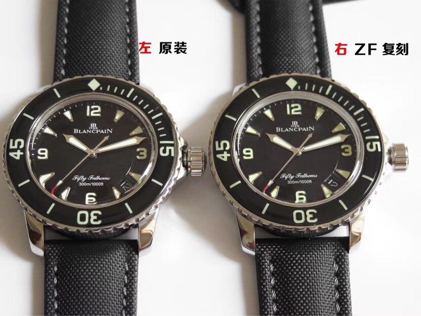宝珀1:1复刻手表,ZF五十噚复刻表,正面对比图