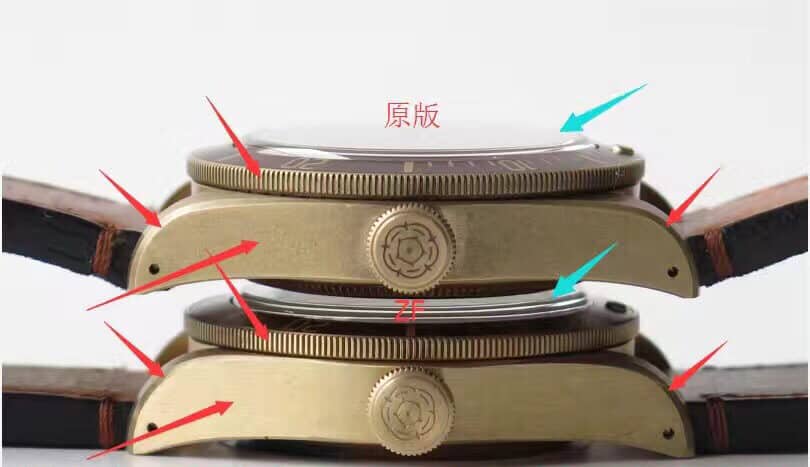 ZF厂碧湾帝舵1:1复刻手表M79250BM-0005对比正品评测侧面对比图