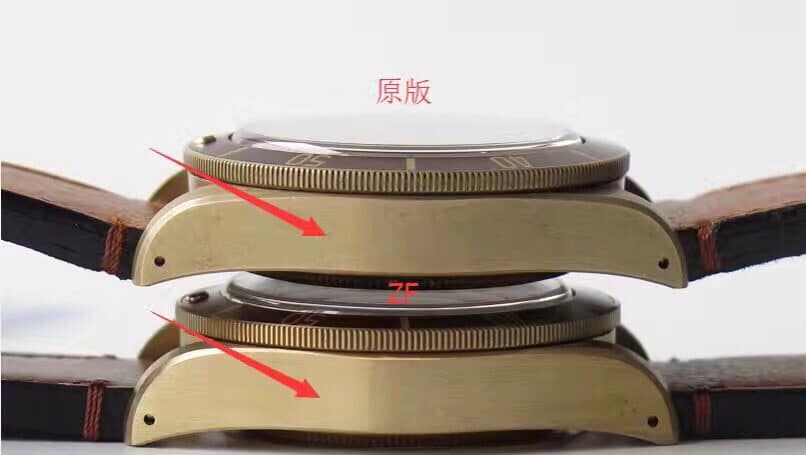 ZF厂碧湾帝舵1:1复刻手表M79250BM-0005对比正品评测侧面对比图