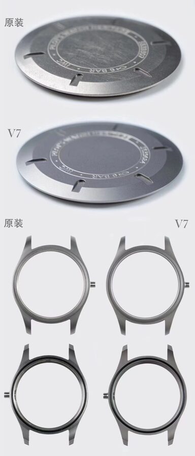 飞行员V7厂万国1:1复刻手表IW327006对比正品评测背面对比图