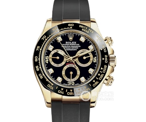 c Ditoner Rolex 1:1 replica watches 18K black disk ring diamond chronograph luminous black rubber strap
