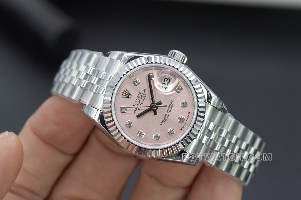 Rolex 1:1 Top Replica Watches GS Log 28 Pink for Women