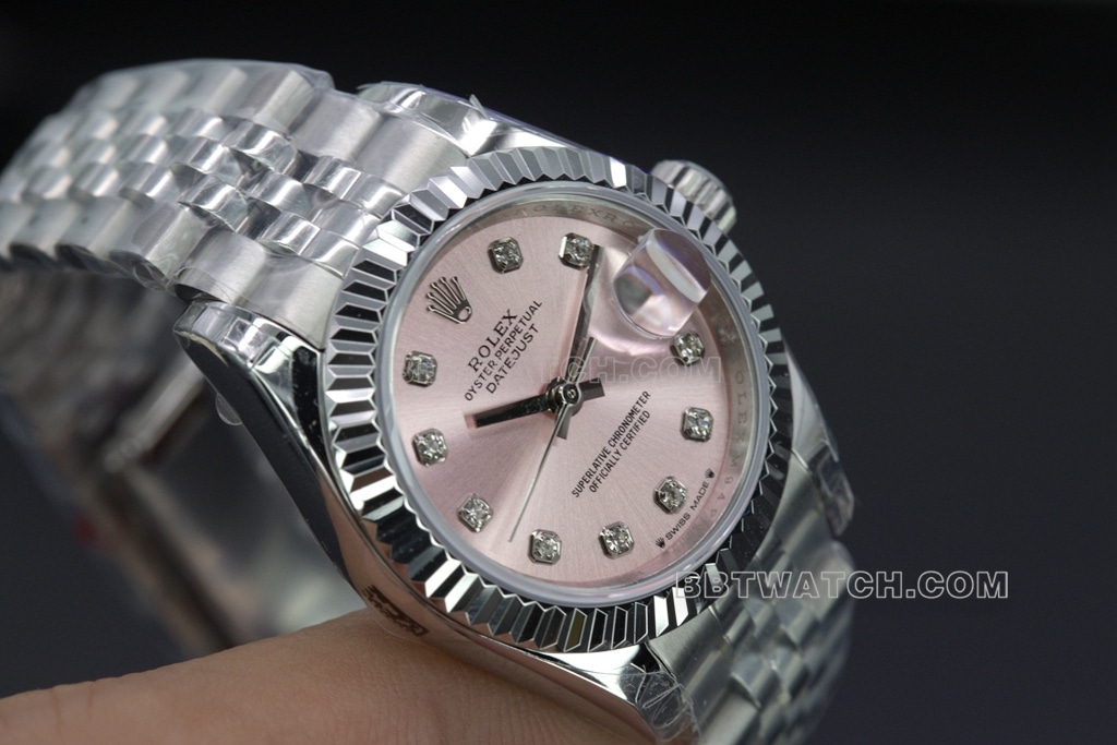 Rolex 1:1 Top Replica Watches GS Log 28 Pink for Women