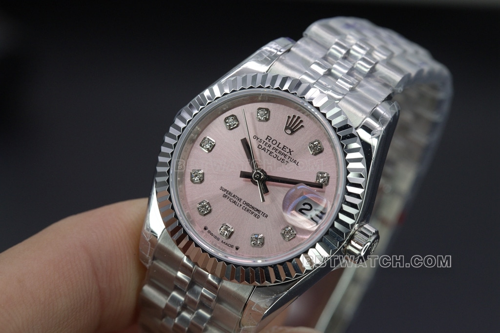 Rolex 1:1 Top Replica Watches GS Log 28 Pink for Women