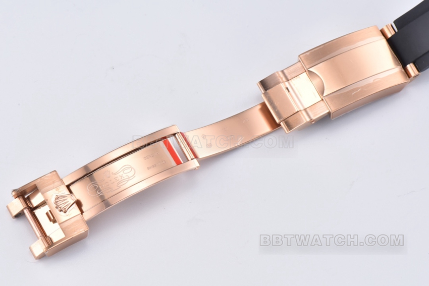 C厂劳力士迪通拿一比一超A精仿玫瑰金黑盘M116515ln-0017表扣实拍图