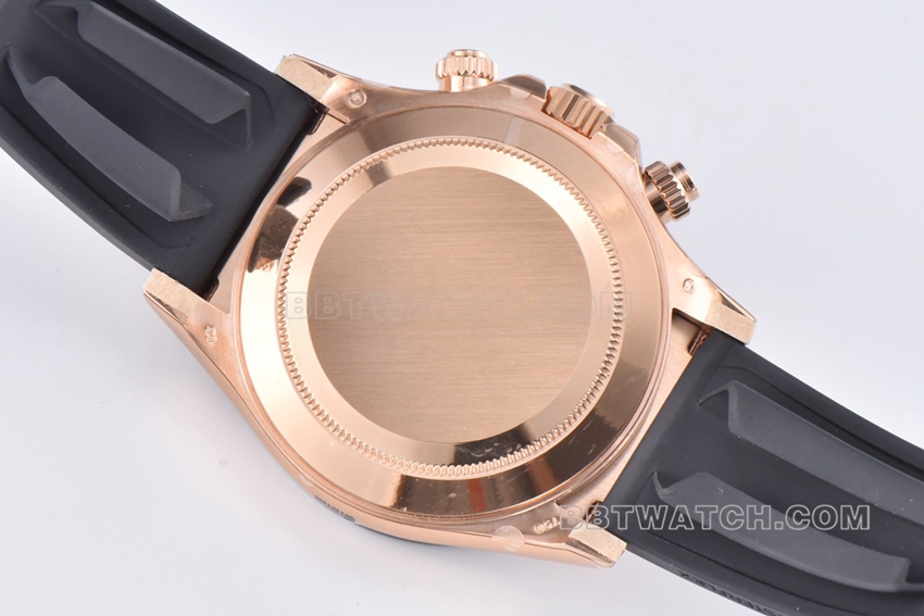 C厂劳力士迪通拿一比一超A精仿玫瑰金黑盘M116515ln-0017背面实拍图