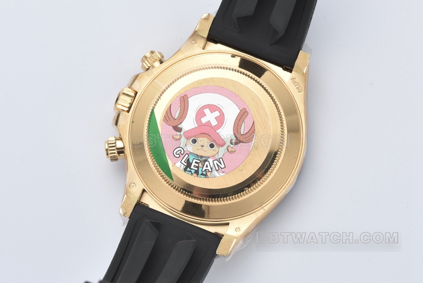 C厂劳力士迪通拿一比一顶级复刻香槟盘黄金橡胶m116518ln-0042背面实拍图