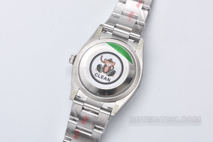 C厂劳力士蚝式恒动一比一顶级复刻36mm绿松石蓝盘m126000-0006背面实拍图