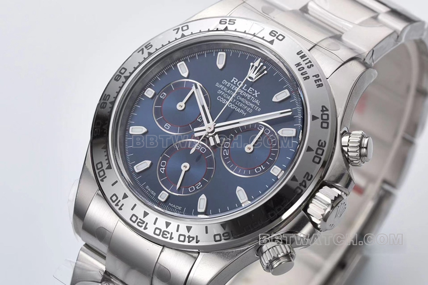 C厂劳力士迪通拿顶级复刻白金蓝猫m116509-0071正面实拍图