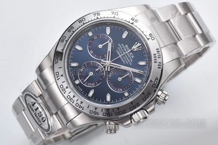 C厂劳力士迪通拿顶级复刻白金蓝猫m116509-0071正面实拍图