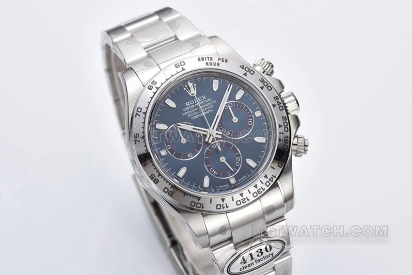C厂劳力士迪通拿顶级复刻白金蓝猫m116509-0071正面实拍图