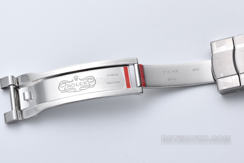 C厂劳力士蚝式恒动顶级一比一精仿41mm泡泡面m124300-0008表扣实拍图