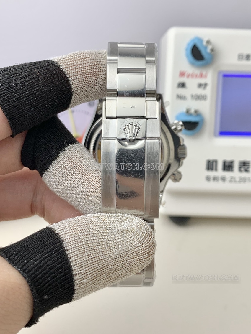 QF厂劳力士迪通拿顶级一比一高仿勒芒100周年纪念版M126529表带实拍图