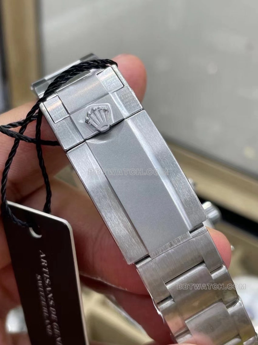 劳力士迪通拿一比一超A精仿蓝盘陶瓷圈定制款表带实拍图