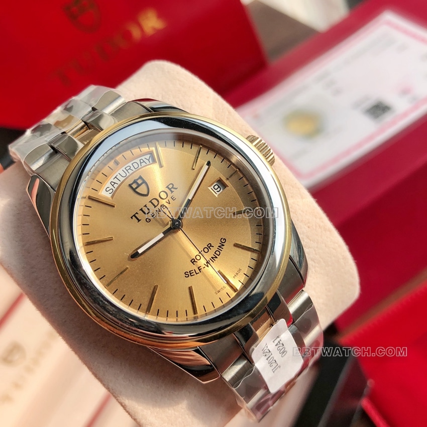 原单帝舵骏珏一比一顶级复刻金盘间金钢带款M56003-0005正面实拍图