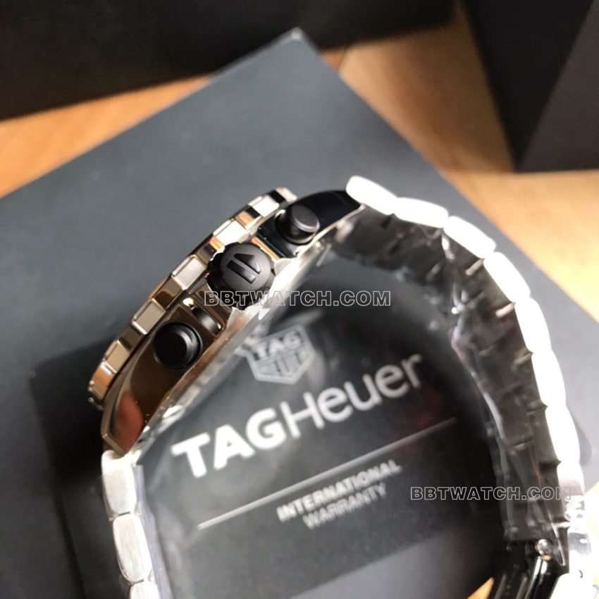 泰格豪雅F1顶级复刻灰盘计时钢带款CAZ101AH侧面实拍图