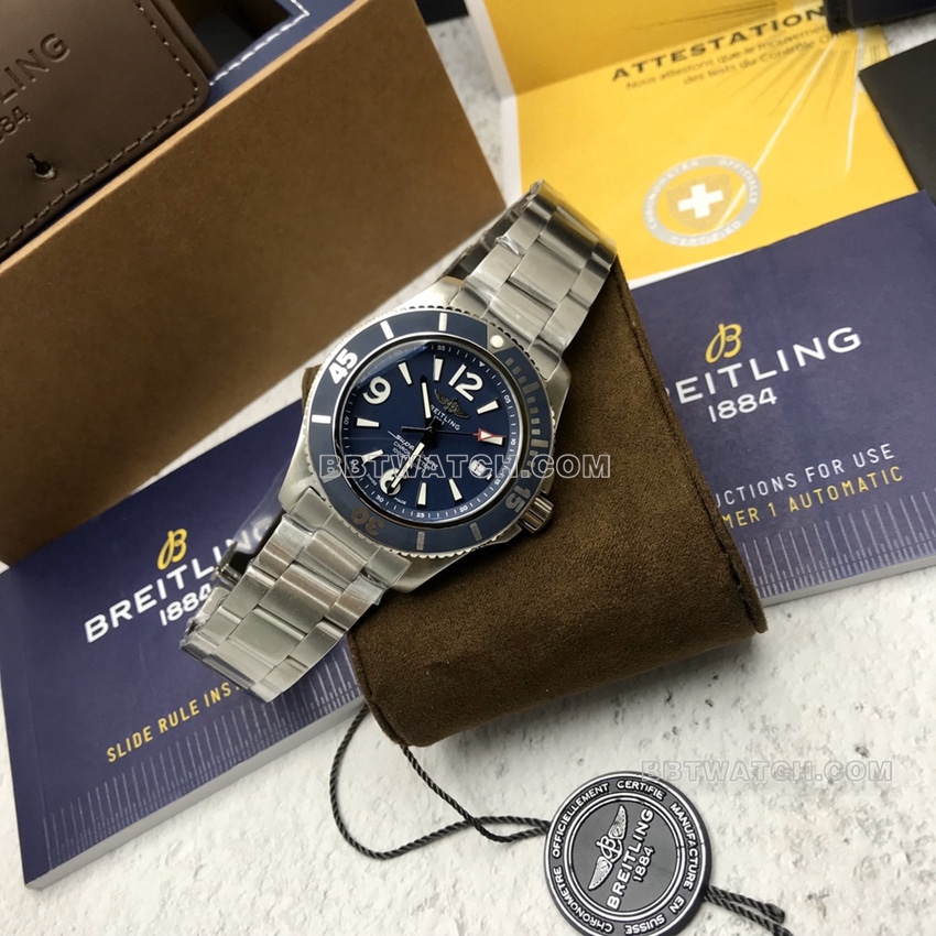 原单百年灵超级海洋一比一顶级复刻蓝盘A17367D81C1A1正面实拍图